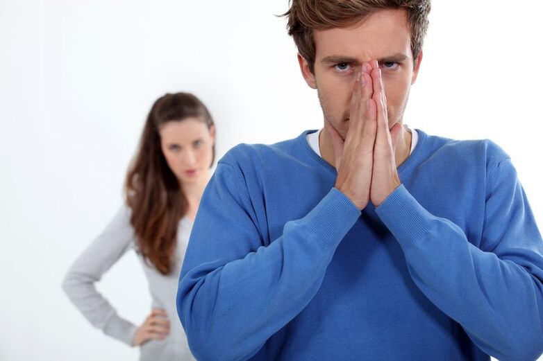 A man suffering from symptoms of prostatitis